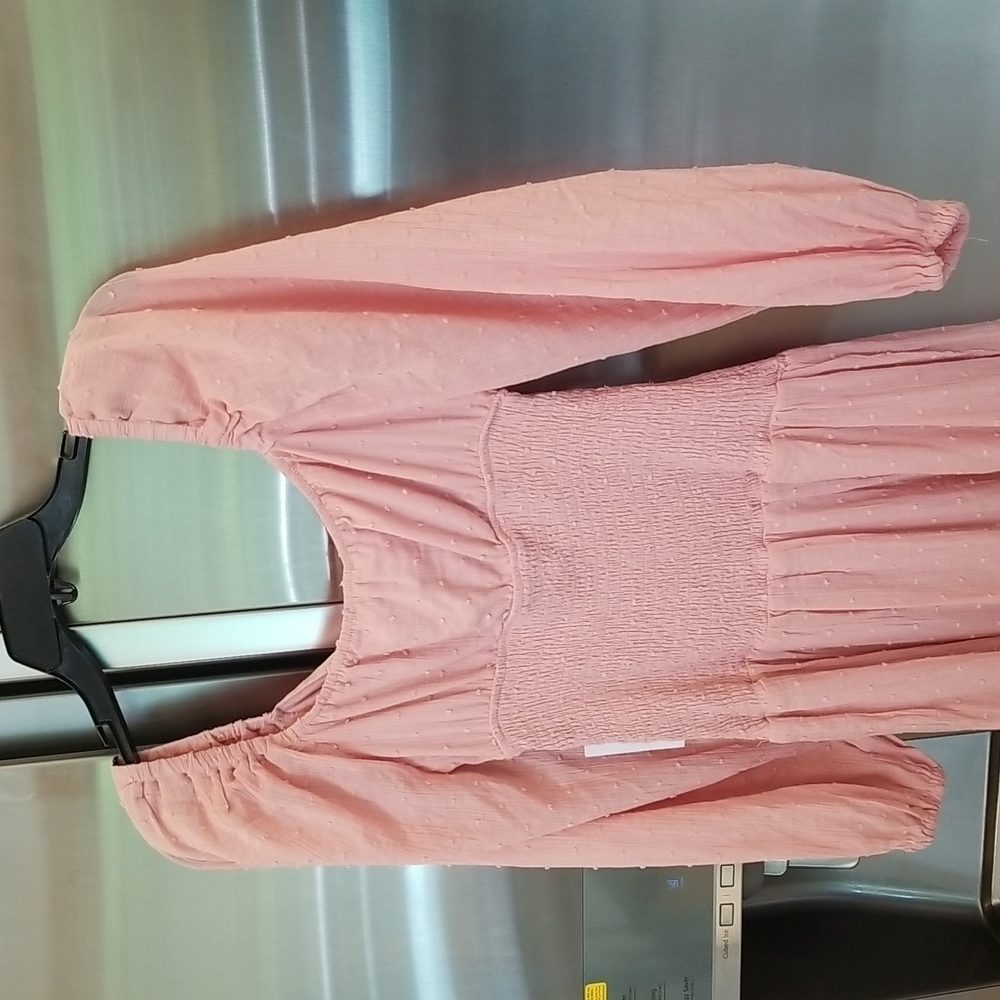 💕ASTR THE LABEL💕 Long Sleeve Twist Bust Dress ~ Soft Pink Small XS NWT - Picture 8 of 12